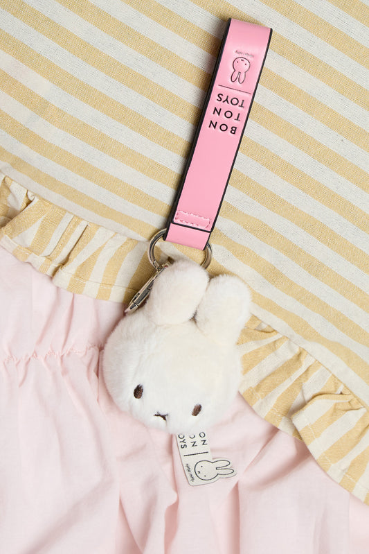 Miffy Plushy With Pink Strap Keychain