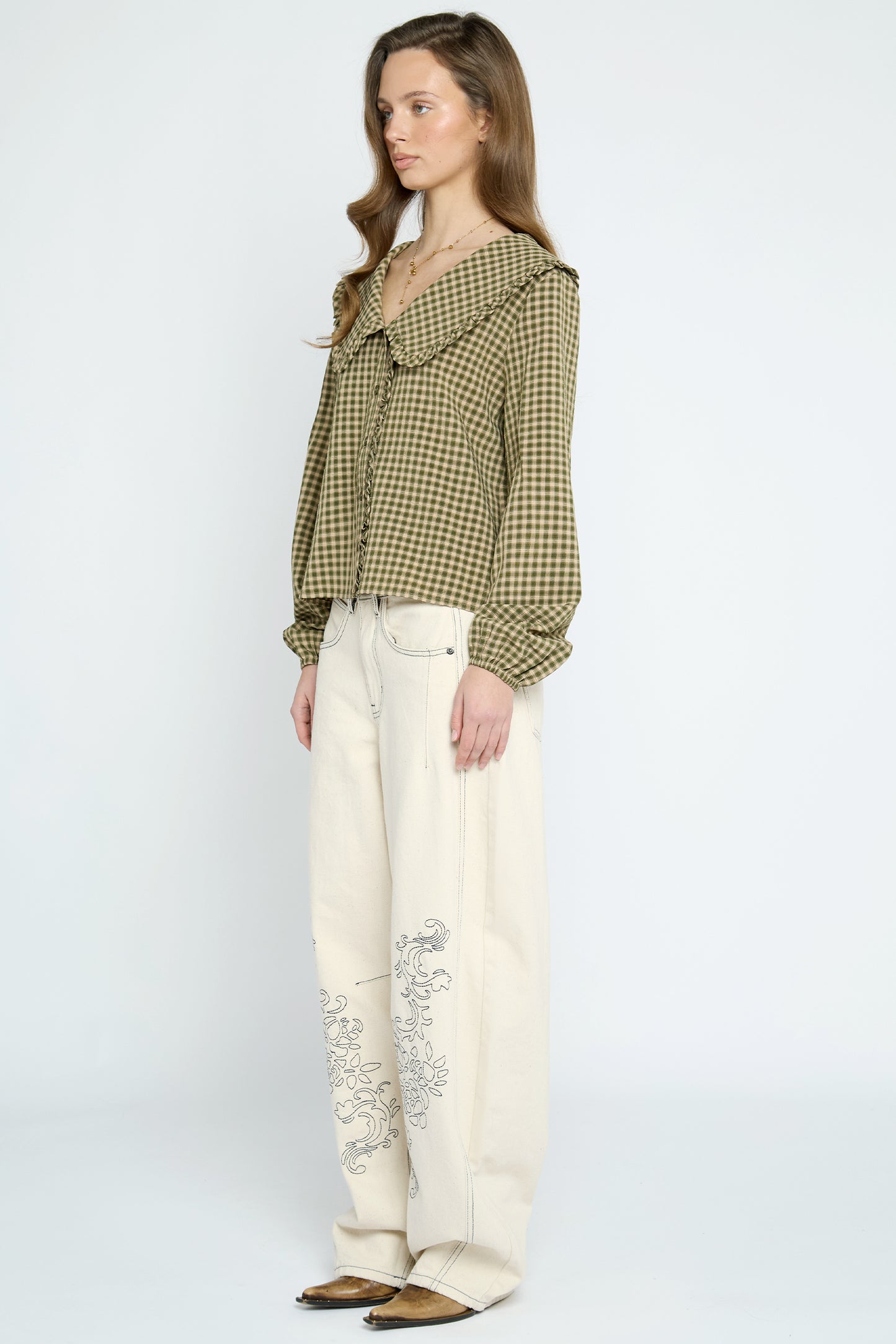 Carly Gingham Collar Blouse