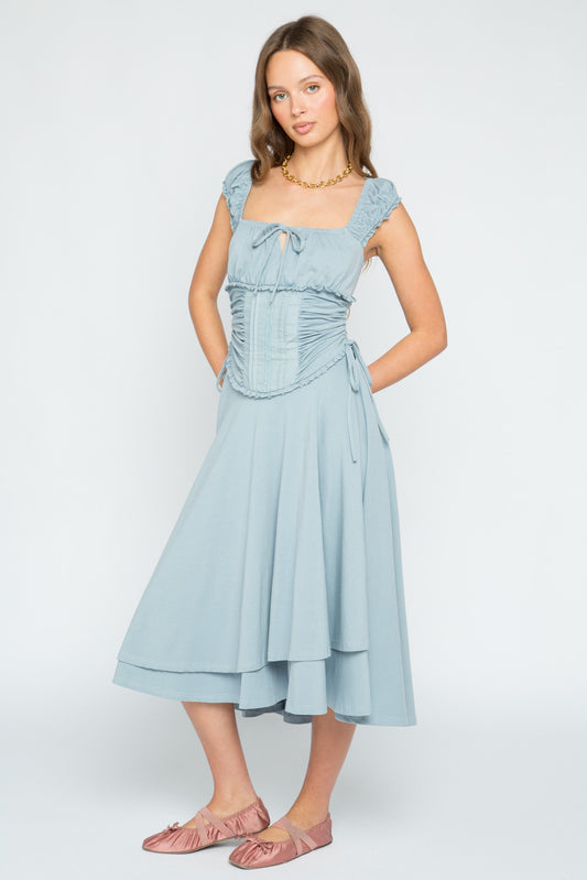 Whimsy Blue Midi Dress
