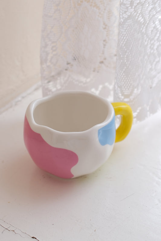 Paint Splashed Mug With Yellow Handle