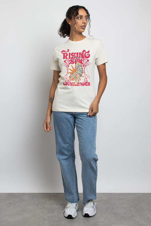 Daisy Street Relaxed T-Shirt with Lucky Tiger Print