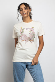 Daisy Street Relaxed T-Shirt with Just Hanging Out Print