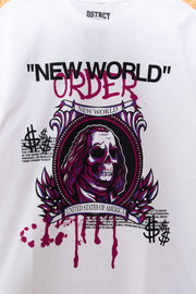 DSTRCT Relaxed T-Shirt with New World Order Print