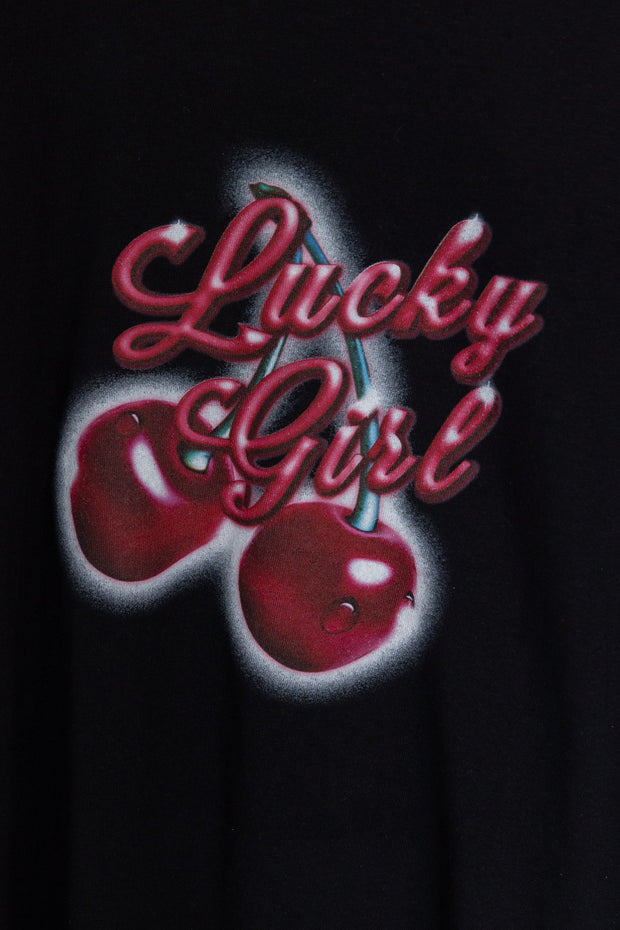 Daisy Street Licensed Relaxed T-Shirt With Lucky Girl Print