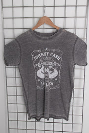 Daisy Street Licensed Relaxed T-Shirt With Johnny Cash Burnout Print