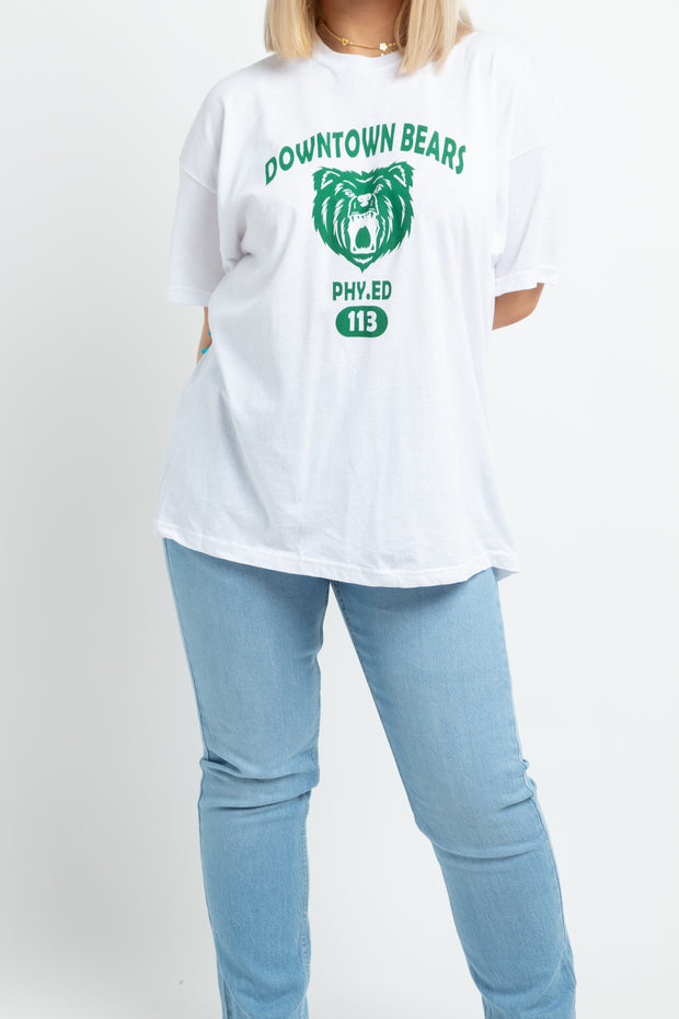 Daisy Street Relaxed T-Shirt in Green Downtown Print