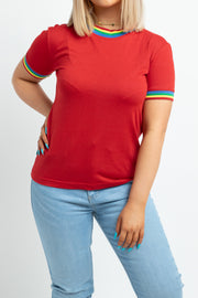 Daisy Street Rainbow Ringer T-shirt