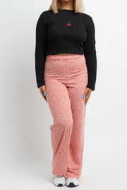 Daisy Street Floral Trousers in Pink