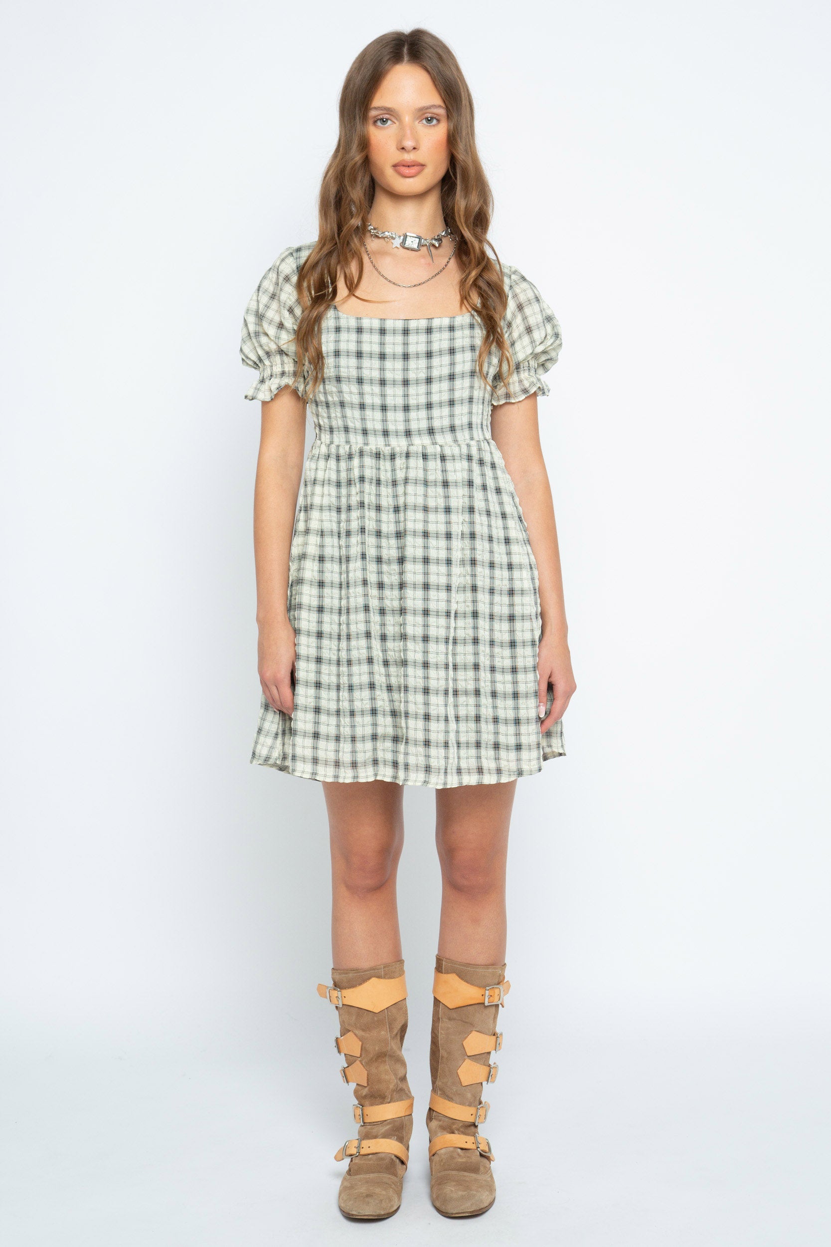 Lana Check Mini Dress – Daisy Street