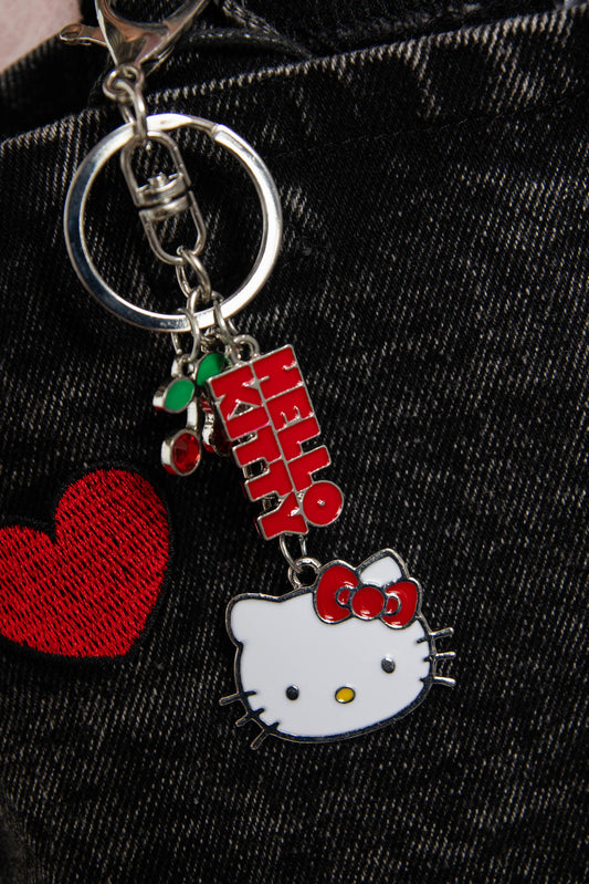 Daisy Street Hello Kitty Silver Cherry Keychain