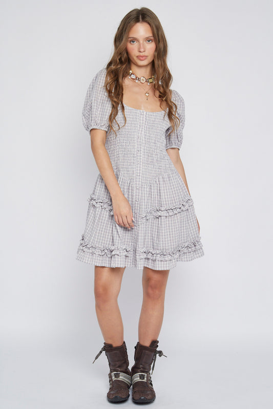 Mae Checked Mini Dress