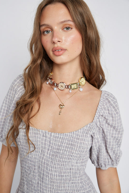 Mae Checked Mini Dress