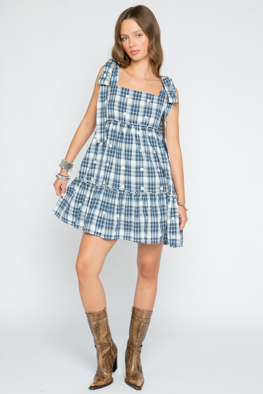 Dolly Embroidered Tiered Mini Dress