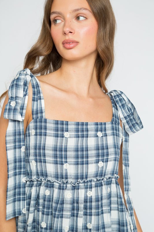 Dolly Embroidered Tiered Mini Dress