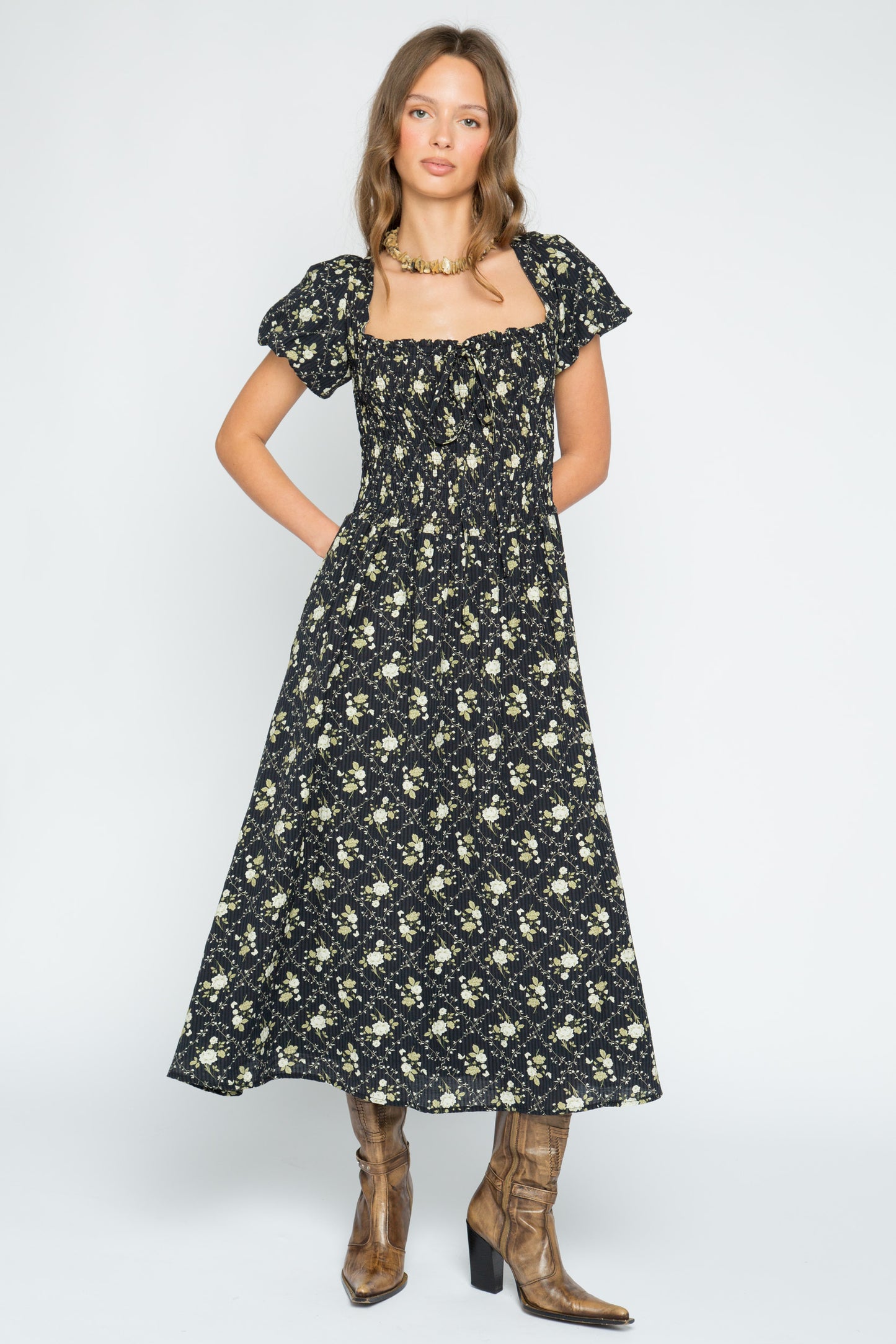 Picnic Ditsy Floral Midi Dress