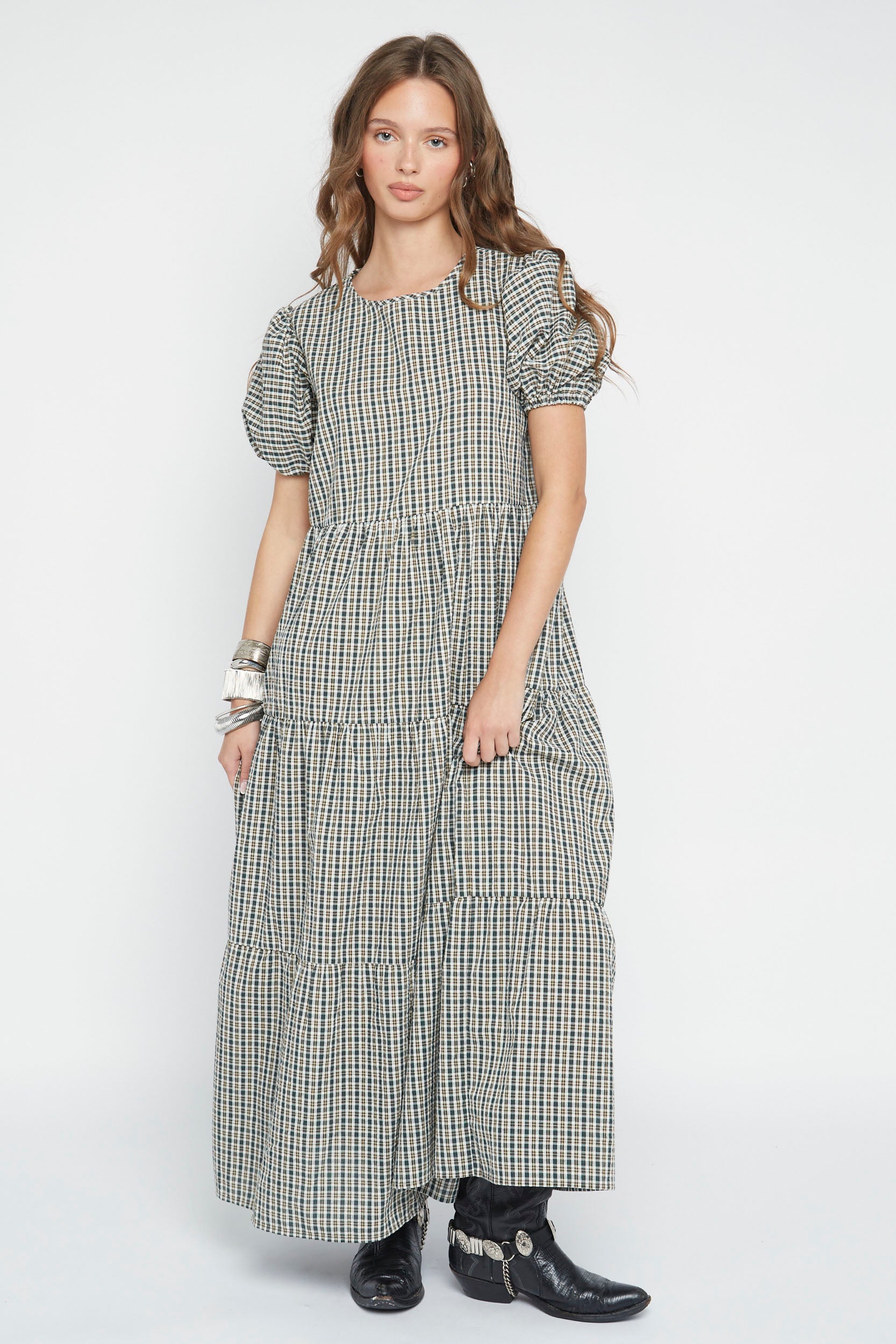Lumi Check Maxi Dress – Daisy Street