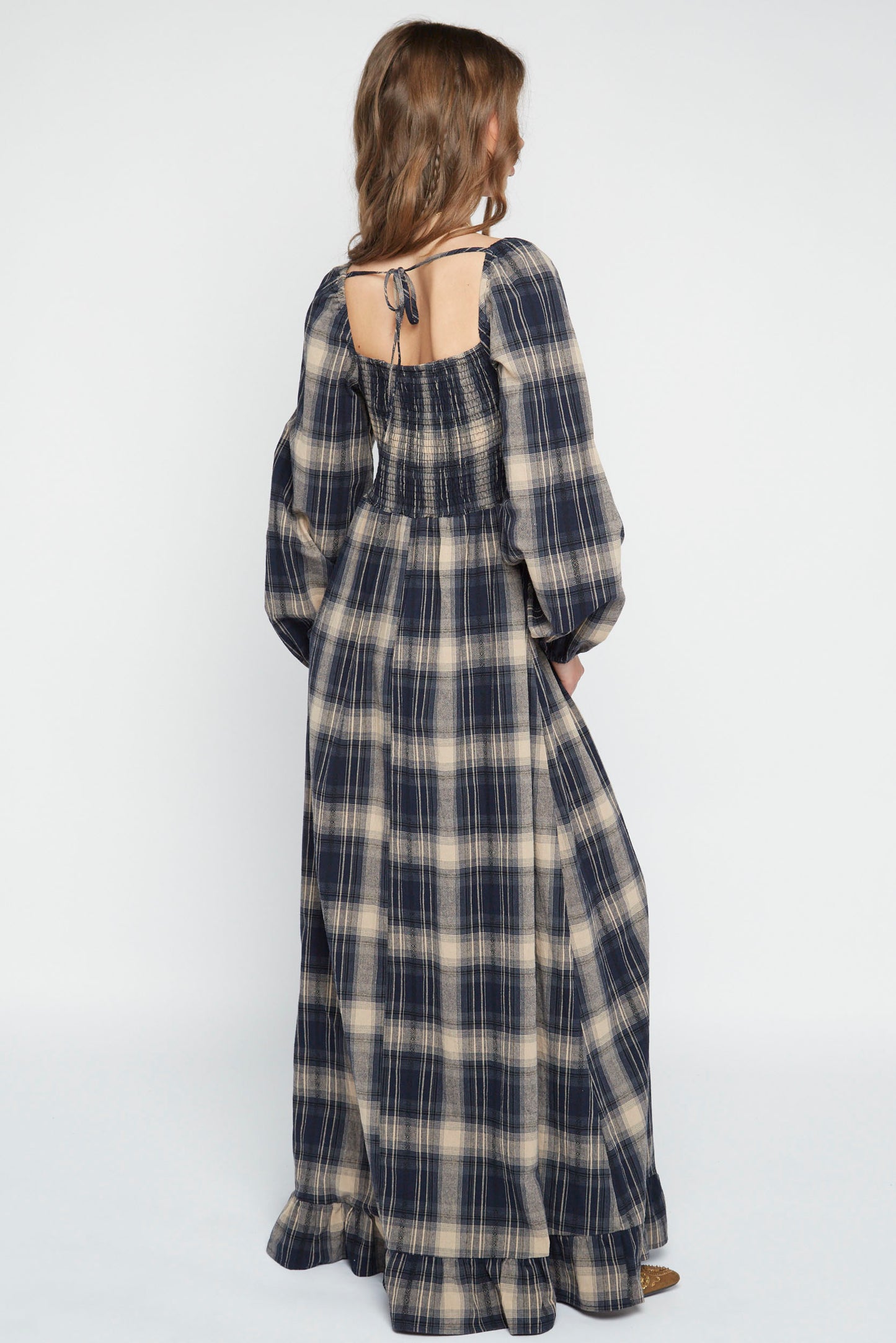 Shella Check Maxi Dress