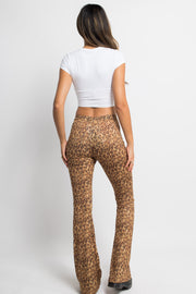 Daisy Street Leopard Heart Print Flared Trousers