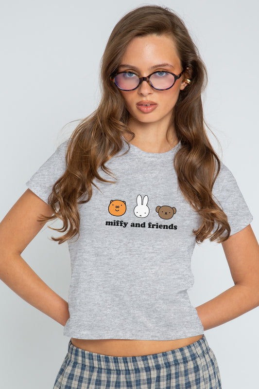 Miffy x Daisy St. Friends Grey Baby Tee