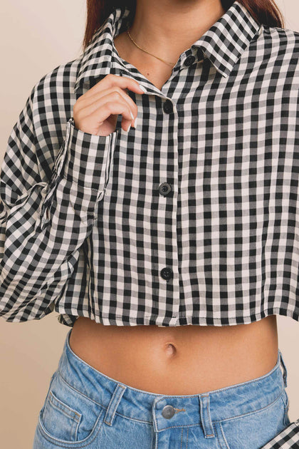 HeartBreak Cropped Shirt in Gingham – Daisy Street
