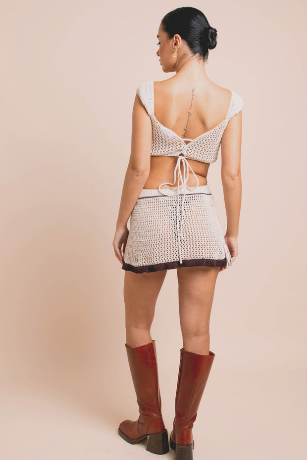 Daisy Street Crochet Mini Skirt