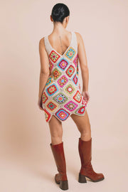 Daisy Street Patchwork Crochet Mini Dress