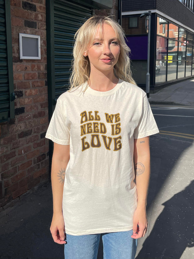 Daisy Street Relaxed T-Shirt with All We Need Is Love Graphic