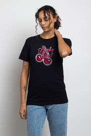 Daisy Street Relaxed T-Shirt with Lucky Girl Print