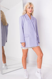 Daisy Street Relaxed Tailored Blazer with Pearl Buttons