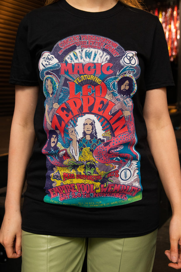 Daisy Street Relaxed T-Shirt with Led Zeppelin Electric Magic Print