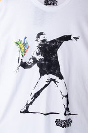 DSTRCT Relaxed T-Shirt with Banksy Flower Print