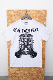 DSTRCT Relaxed T-Shirt with Chicago Skull Print