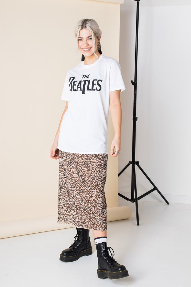 Daisy Street Relaxed T-Shirt with The Beatles Print