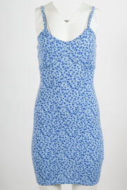Heartbreak Jersey Cami Strap Mini Dress In Blue Ditsy Floral Print