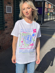 Daisy Street Relaxed T-Shirt with Planet Rave Print