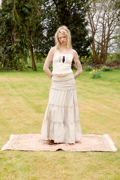 Dew Check Maxi Skirt