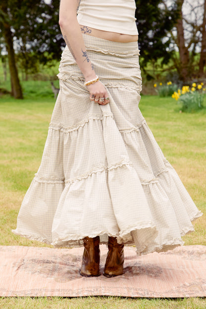 Dew Check Maxi Skirt