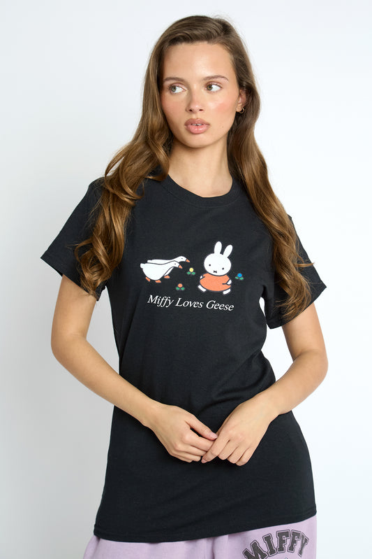 Miffy x Daisy St. Love Geese Black Tee