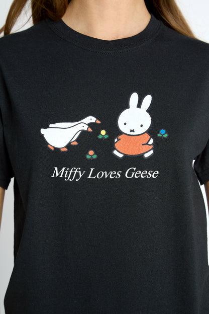 Miffy x Daisy St. Love Geese Black Tee