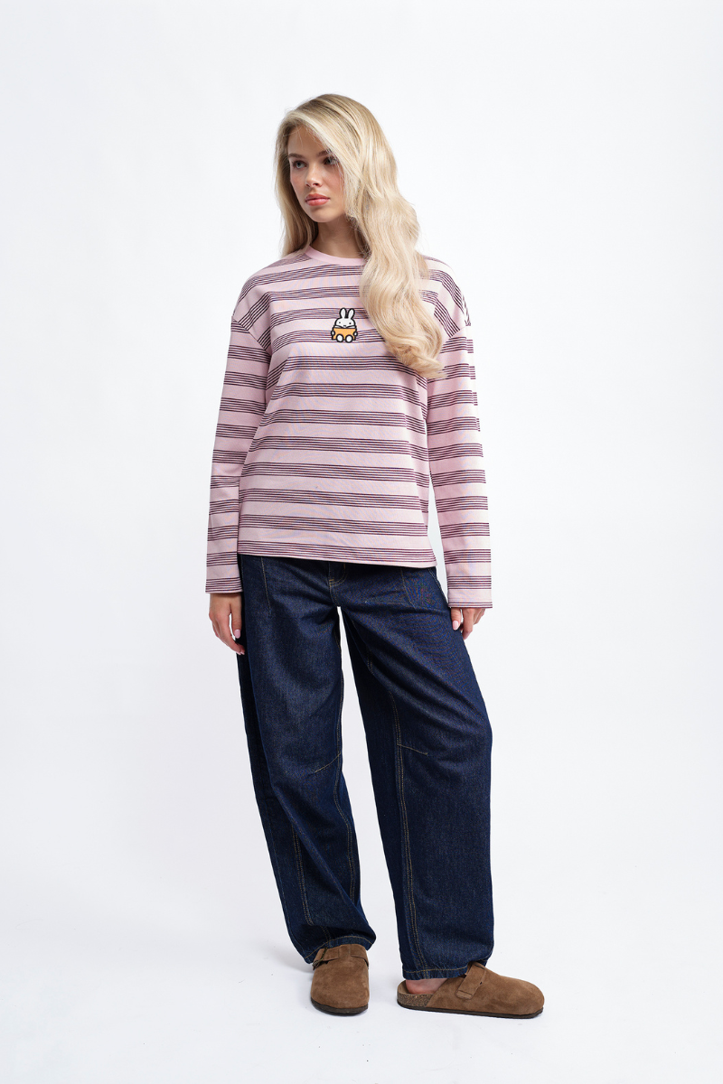 Miffy x Daisy St. Long Sleeve Stripe Top