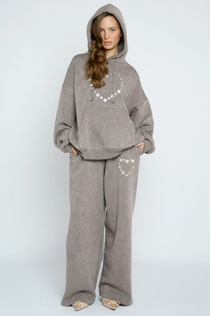 Button Heart Grey Jogger