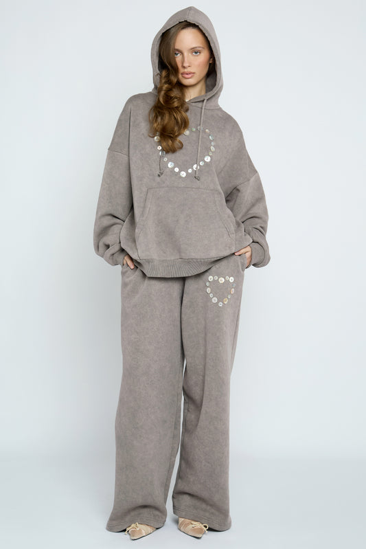 Button Heart Grey Jogger