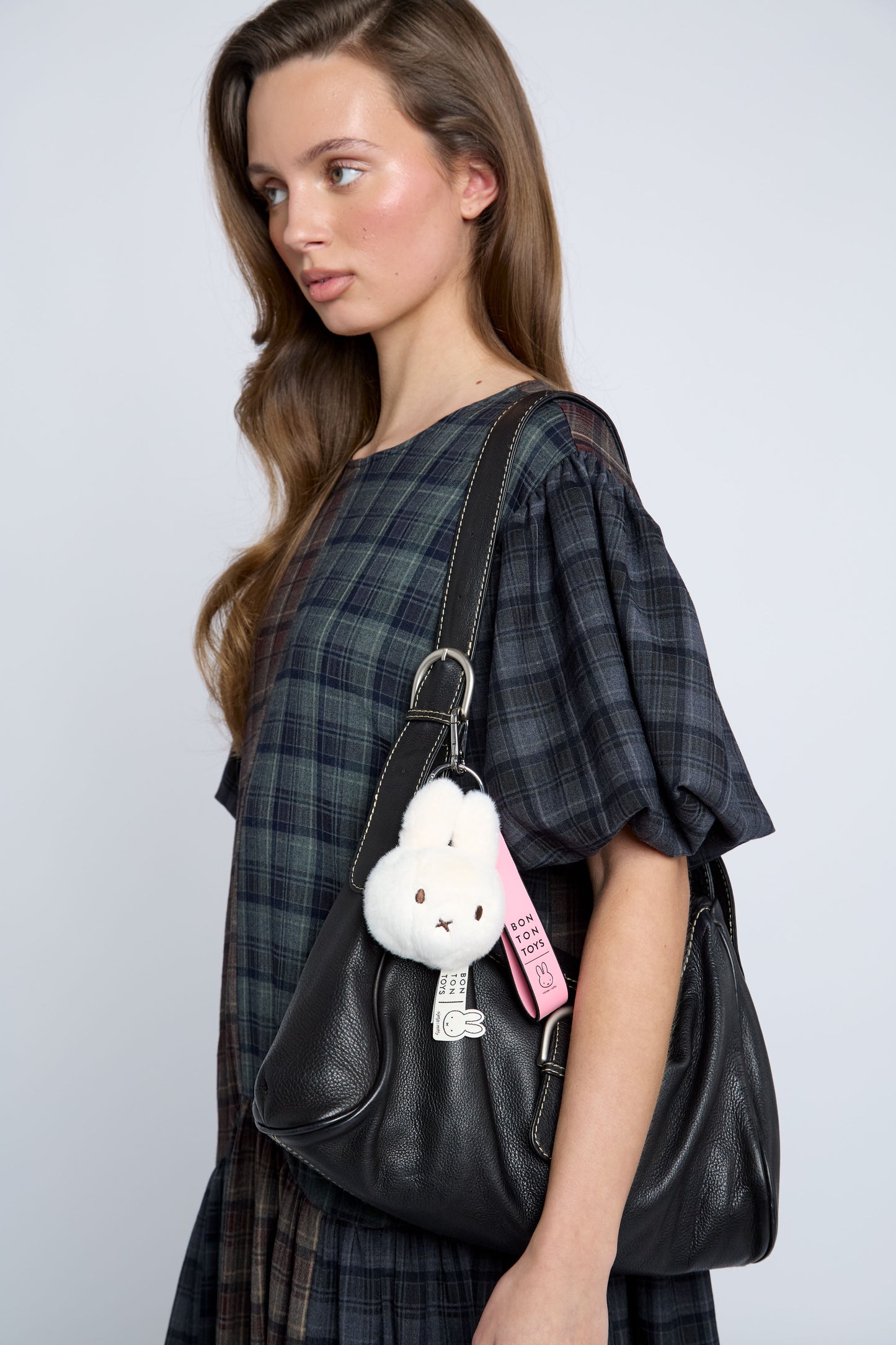 Miffy Plushy With Pink Strap Keychain
