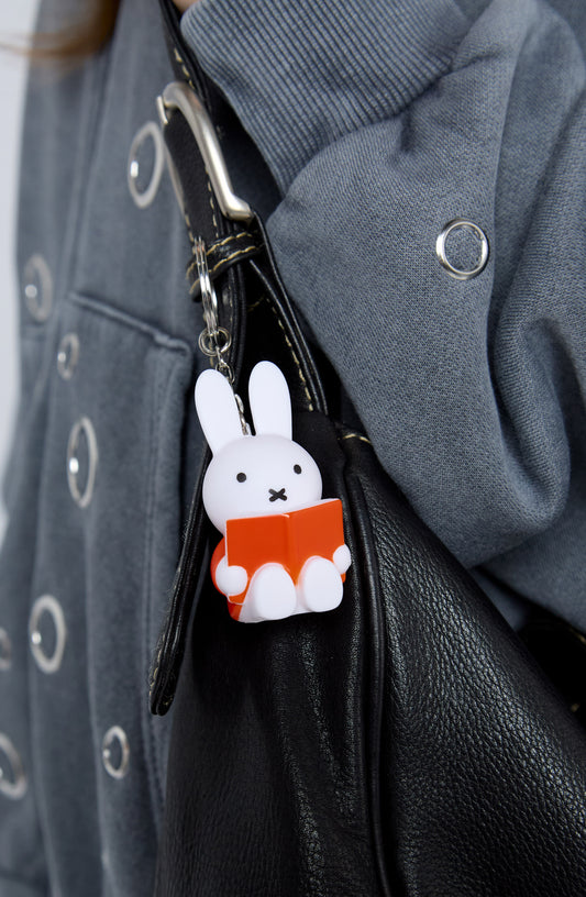Miffy Reading Charm Keychain