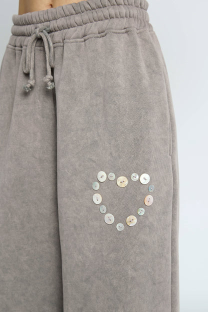 Button Heart Grey Jogger