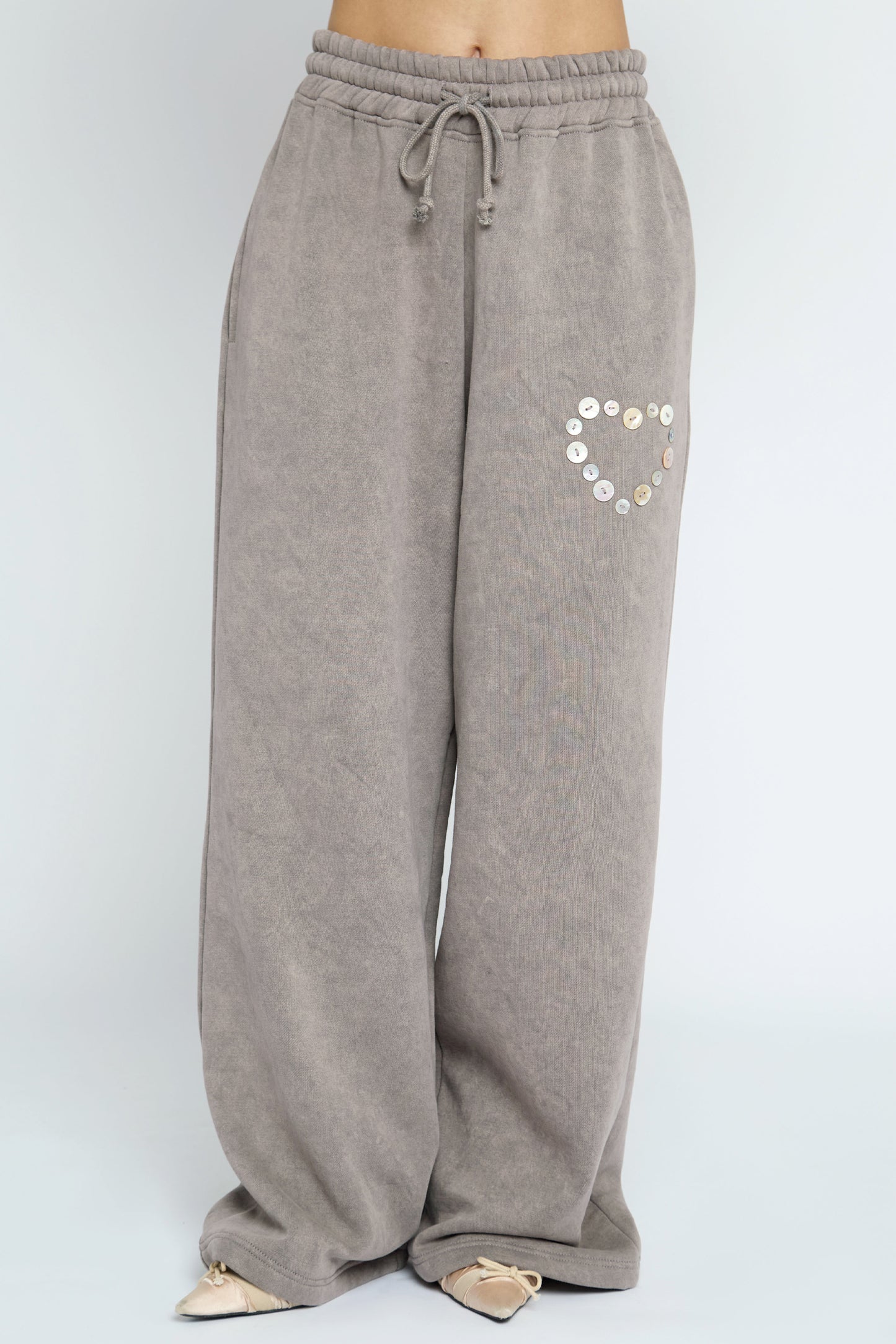 Button Heart Grey Jogger