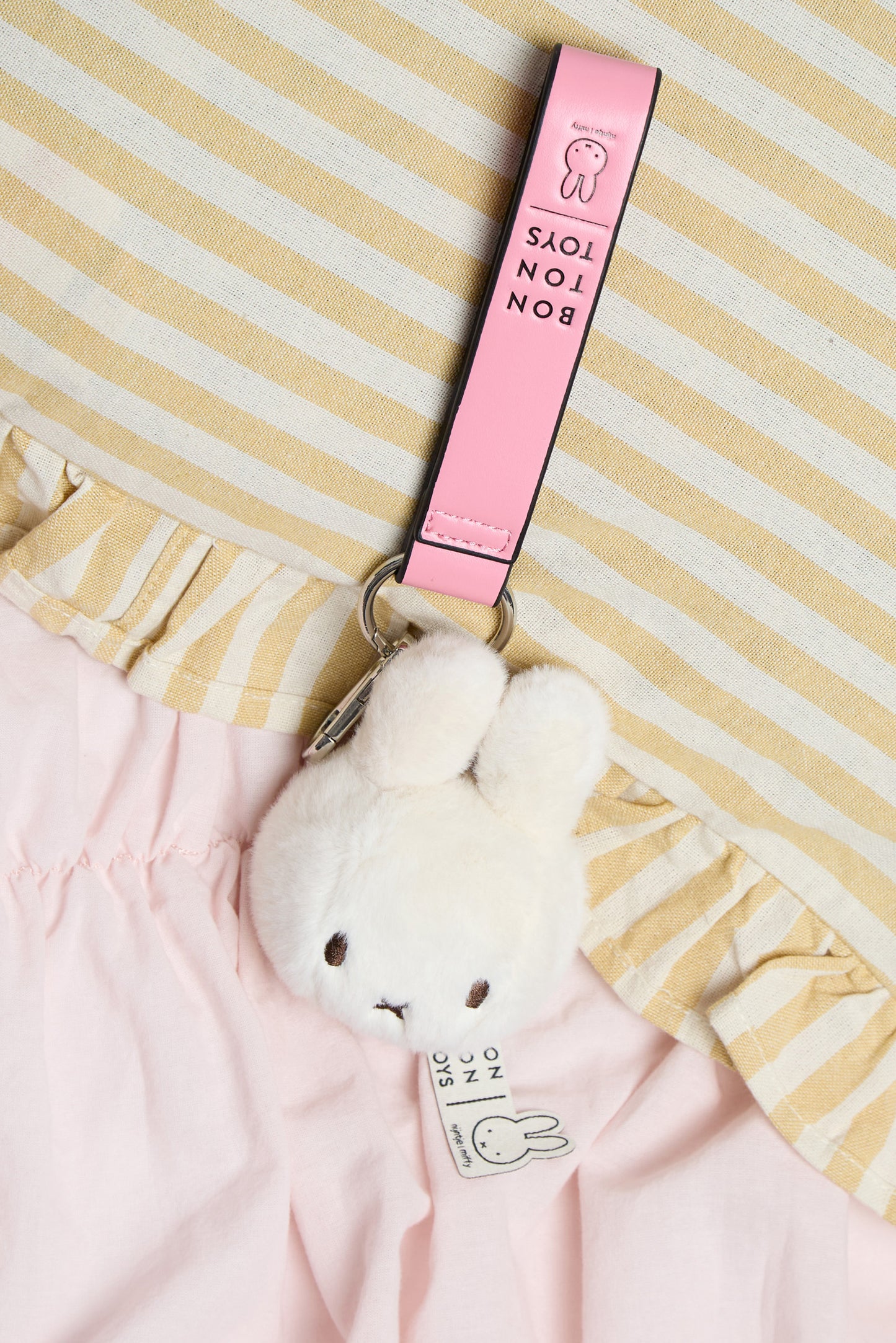 Miffy Plushy With Pink Strap Keychain