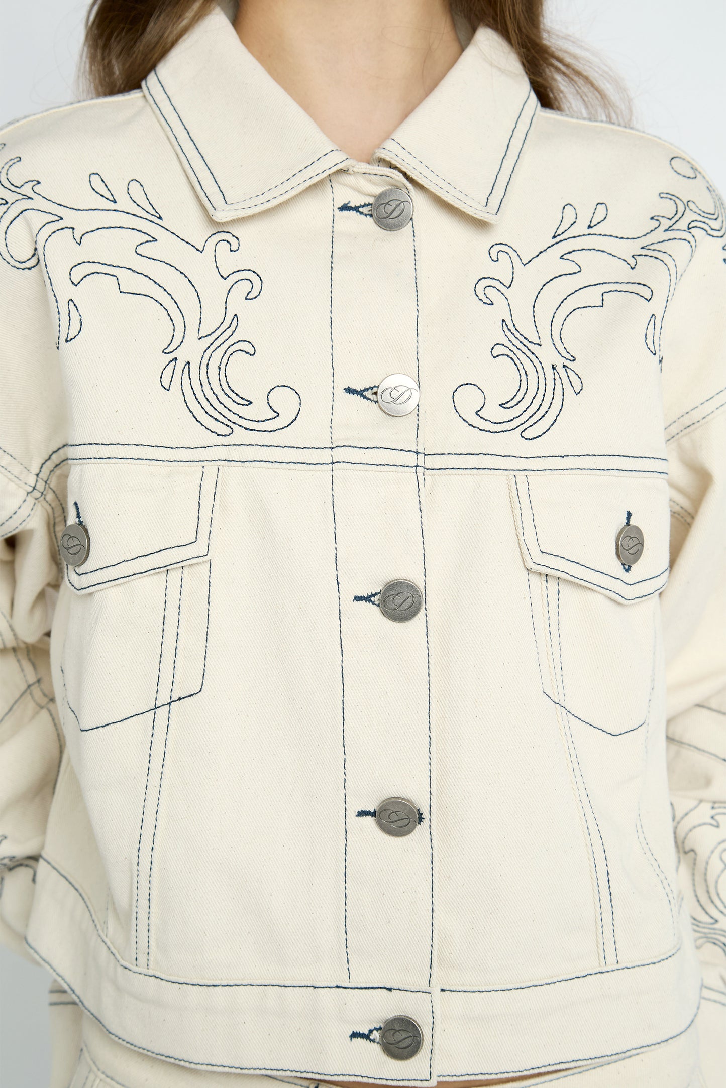 Faye Embroidered Denim Jacket