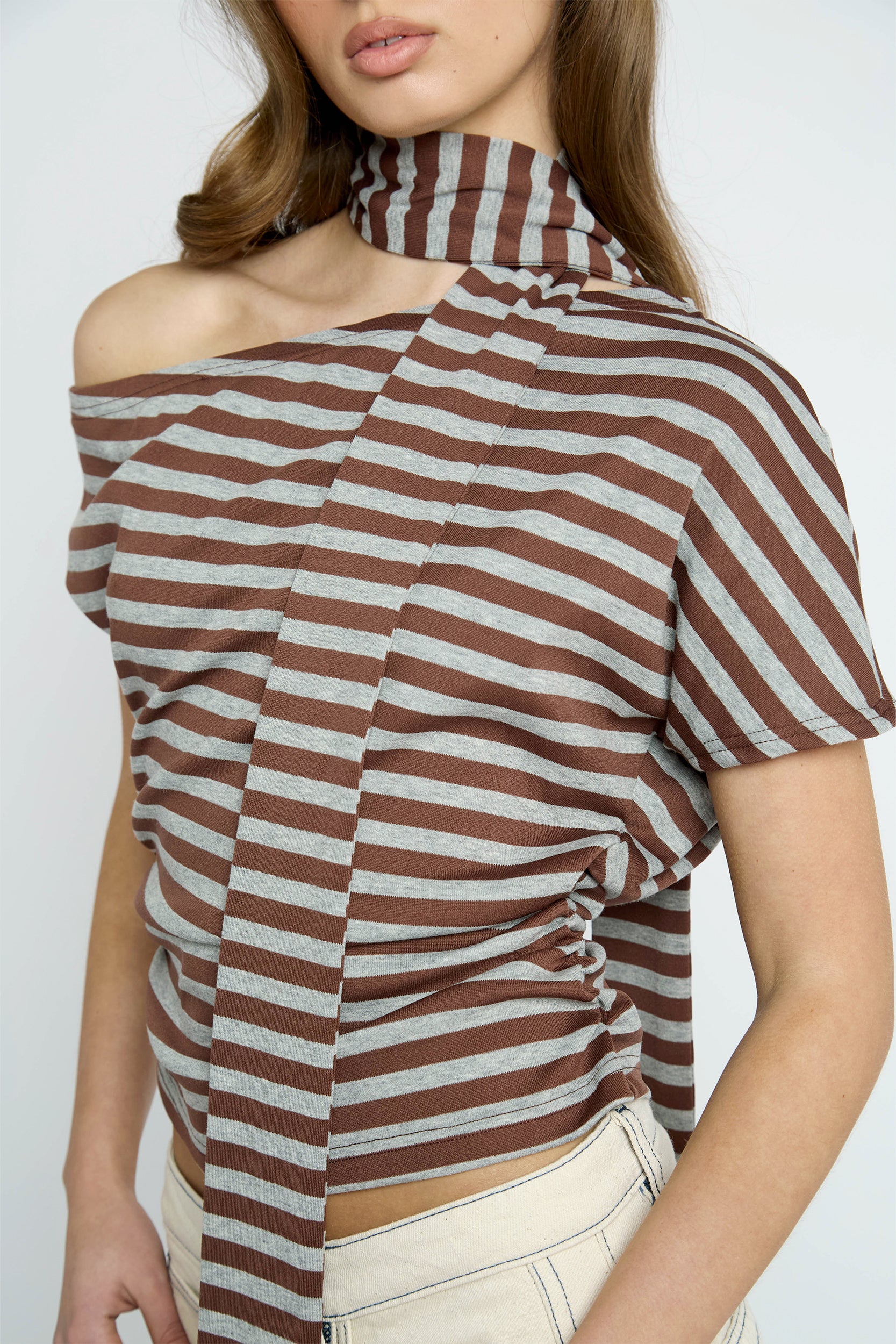 Whipp Asymmetric Stripe Top & Scarf – Daisy Street