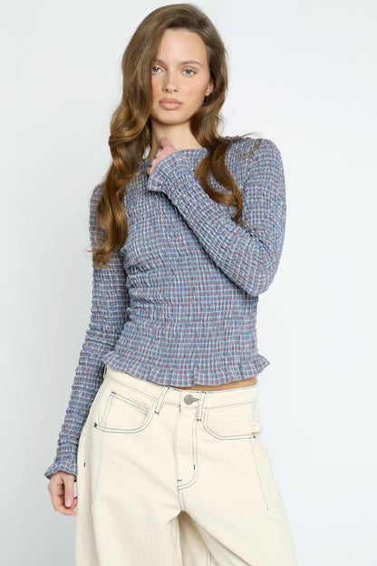 Neve Shirred Long Sleeve Top